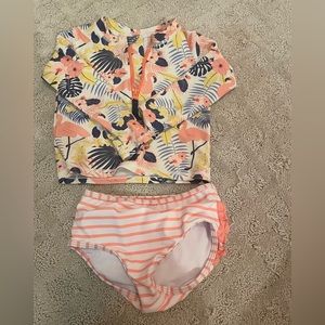 Ruffle Butts Long Sleeve Rash Guard Bikini